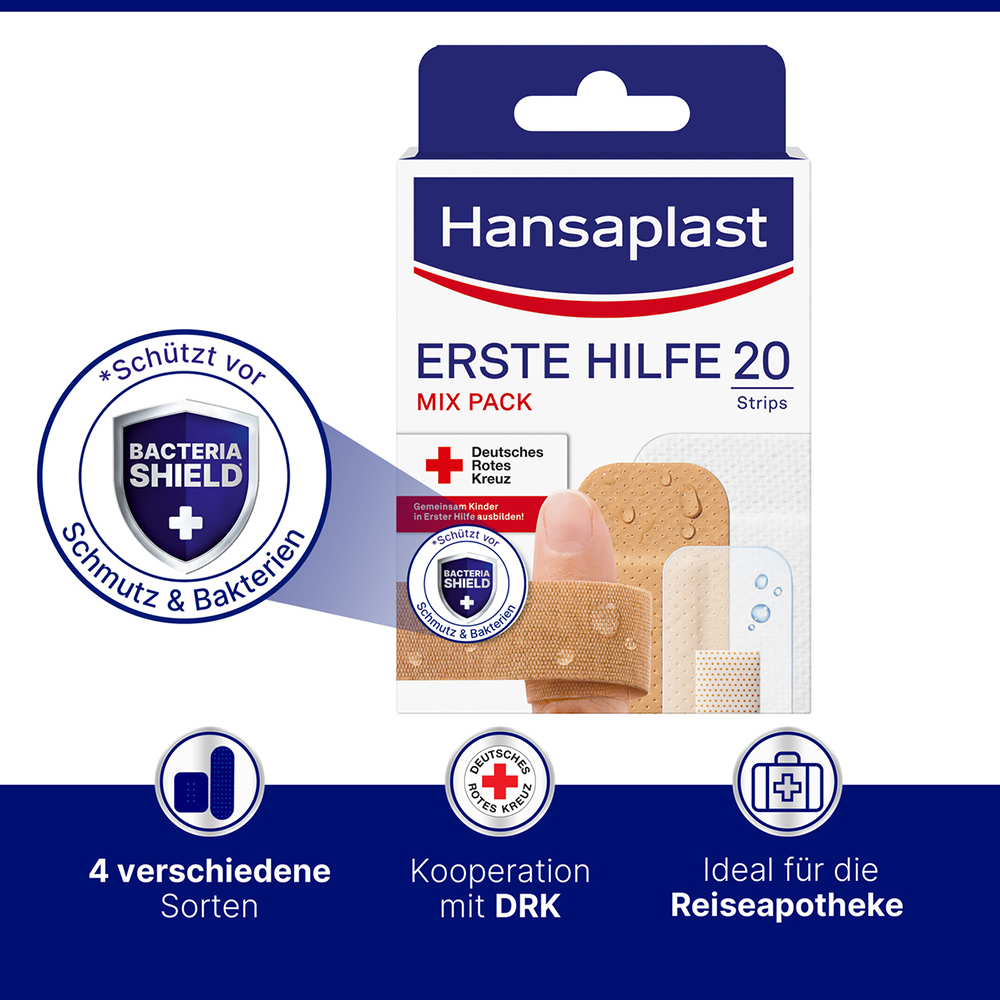 Hansaplast Erste Hilfe Pflaster Mix 20 Strips