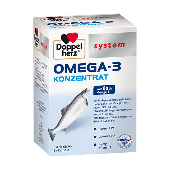 Doppelherz® Omega-3 Konzentrat System Kapseln, 60 Stück