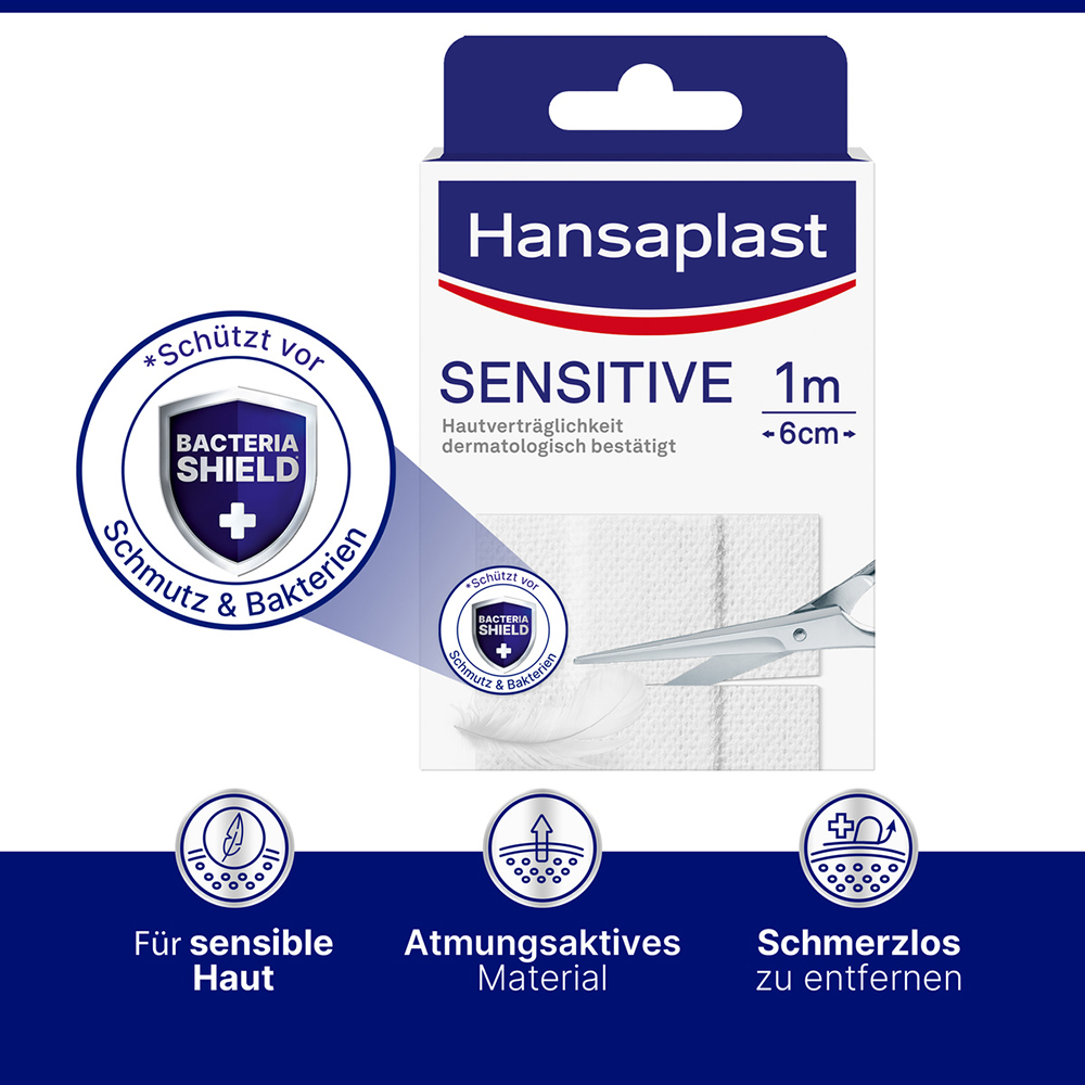 Hansaplast Sensitive Pflaster hypoallergen 6cm x 1m