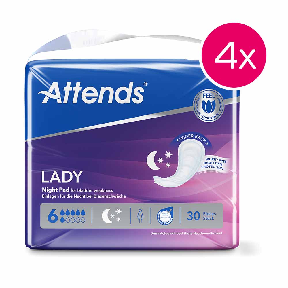 ATTENDS Lady Night pad 6, 4x 30 Stück