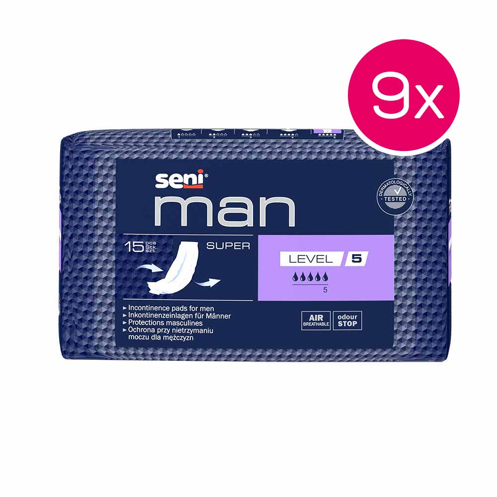 SENI MAN SUPER LEVEL 5 Inkontinenzeinlage für Männer - 9 x 15 Stk.