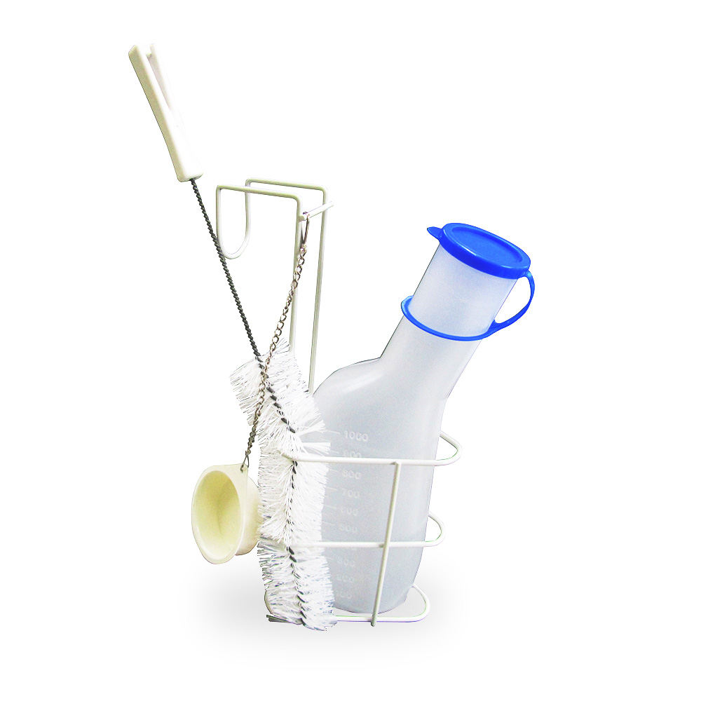 Urinflaschenset inkl. Halter, Flasche und Bürste