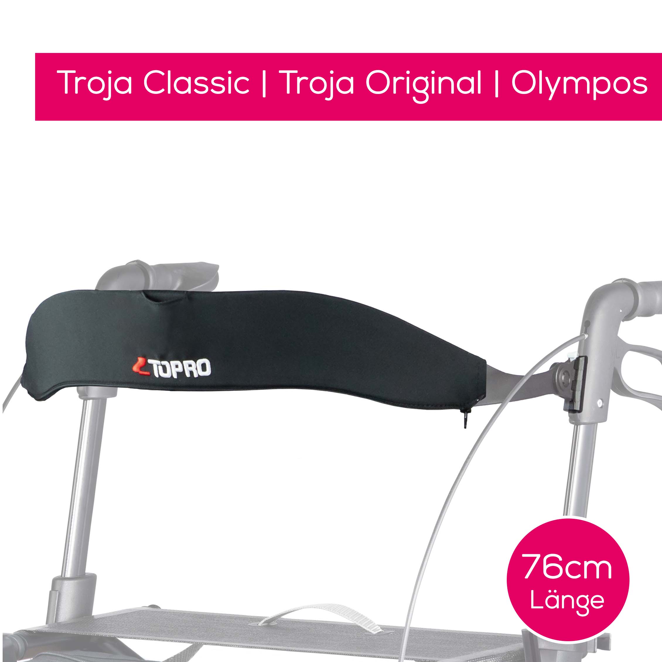 Rollator Rückengurt mit Polsterung - Troja Classic | Troja Original | Olympos- Länge 76 cm