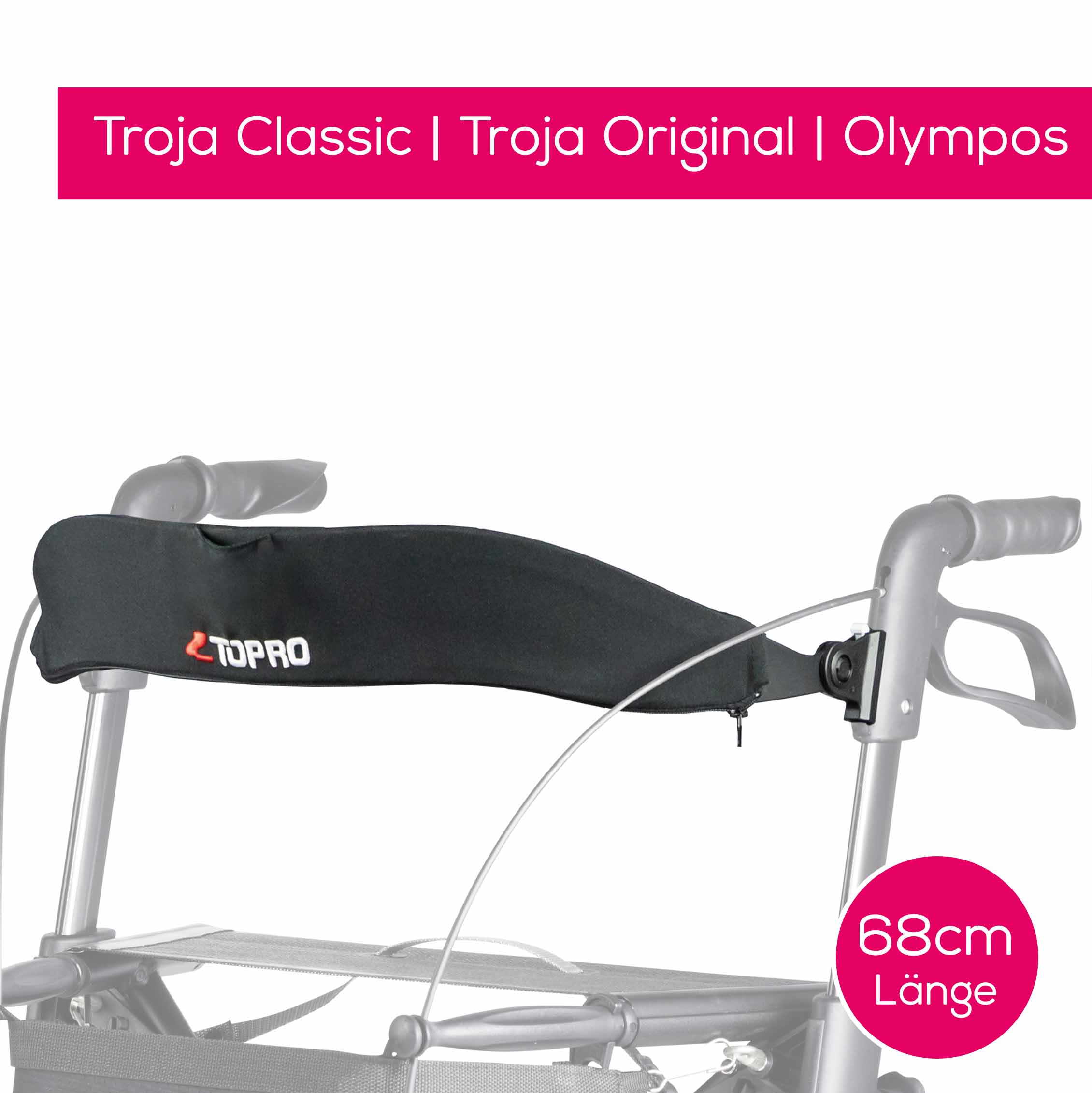 Rollator Rückengurt mit Polsterung - Troja Classic | Troja Original | Olympos  - 68 cm